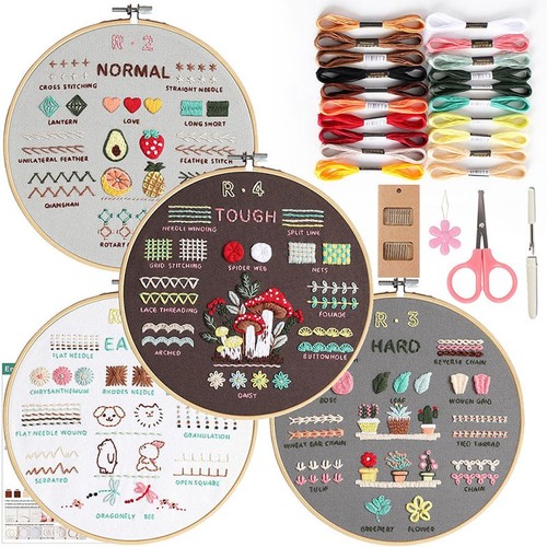 Set embroidery kits with - 4,
