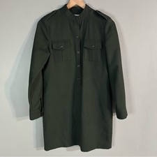Banana Republic 100% Wool Midi Shirt Dress Dress | Hunter Green SZ 6