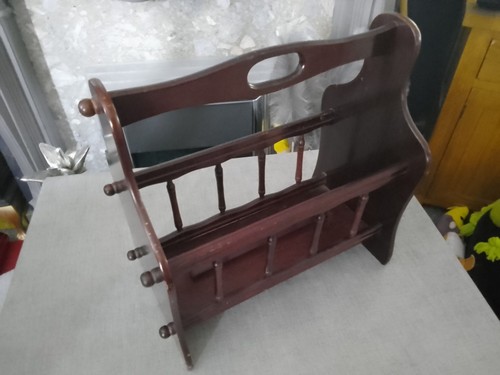 Vintage wooden magazine rack - vintage,