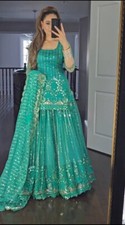 Indian Bollywood Wear Faux Georgette Top Lehenga With Dupatta For Women's Wear