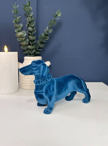 Blue flocked sausage dachshund - flocked,