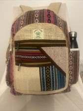 Large Organic Himalayan Hemp Cotton Ethnic Fairtrade Hippy Backpack/Laptop Bag