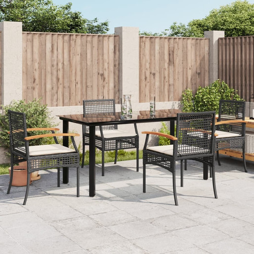 Garden dining set black - dining, pe