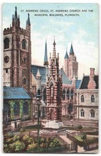 Plymouth Devon Church & Municipal Buildings - Pre WWI Postcard X21