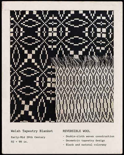 Vintage welsh tapestry blanket - tapestry,