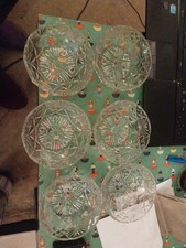 6 Substantial Glass Dessert Dishes