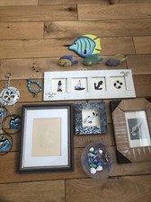 NAUTICAL RUSTIC FRAMES,WOODEN DECOR,WIND CHIMES BUNDLE.