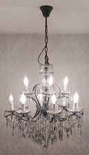 12 Light, Double Layer Chandelier - Smoke Grey - 75cm diameter 