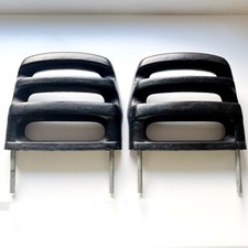 2 x original black leather car seat headrest supports for a Volvo Estate 240
