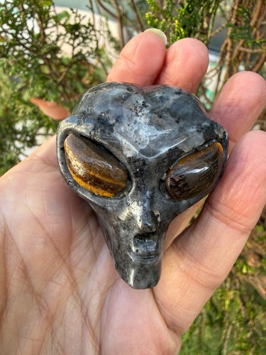 Arfvedsonite crystal carved - arfvedsonite,