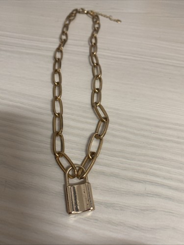 Ladies necklace with - with, padlock