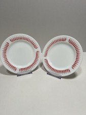 JAJ Pyrex Jobling Red Coronet Side Plates Tableware Vintage Retro 6.5 inch