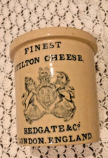 Antique Stilton Cheese Redgate & Co.London England Crock BLUE INK