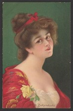 Lady Portrait Postcard Artist