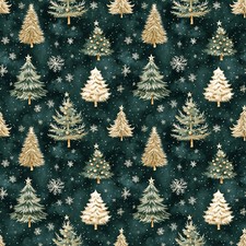 Festive Christmas Trees Patchwork Fabric Fat & Long Quarters Metres- 100% Cotton