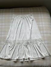 Vintage Slip With Lace Insert Lightly Gathered Hem Approx Size M