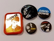 5 David Bowie Pin Button Badges Vintage 1970s 