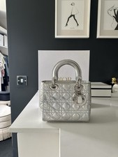 DIOR Small Silver Leather Lady