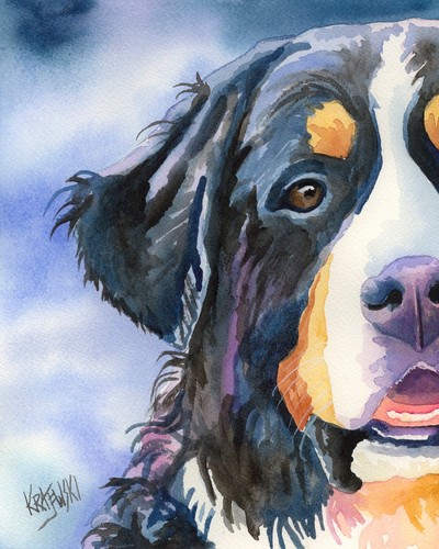Bernese mountain dog print - mountain, of