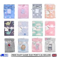 Baby Boy Girl Soft Fleece Blanket Newborn Pram Car Crib Moses Basket