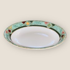 Royal Doulton Japora Oval Vegetable Serving Dish 10”x8” Green Hardly Used VGC