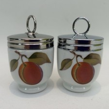 Vintage Royal Worcester Birds Evesham Egg Coddlers -2 Standard