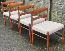VERY RARE SET OF RETRO DANISH TEAK BRAMIN CHAIRS WE DELIVER