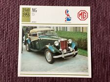 MG, TD,  1949/53,    Sports Class Car, G.B.,Collectors Card
