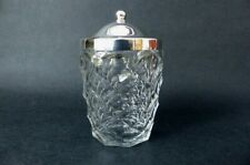Edwardian Glass Preserve Jar - Silver Plate Lid