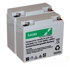 Pair of Lucas 12V 20AH Batteries For Mobility Scooter  V