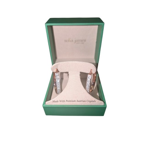 Rose gold crystal hoop - gold,