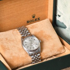 Rolex Datejust Steel & White Gold 36mm Silver Pie-Pan Dial Vintage 1601 Boxed