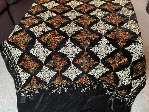 Women velvet embroidered shawl - women,