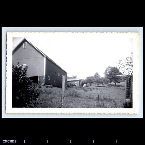Old vintage photo red barn - vintage,