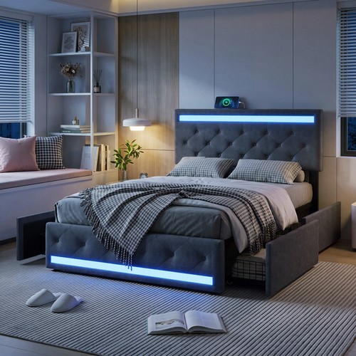 Upholstered bed 4ft6 double - bed,