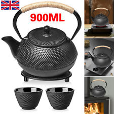 Stovetop Tetsubin Teapot Set Japanese Cast Iron 900ml Kettle Cups Tea Pot UK