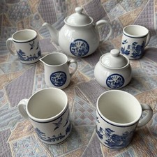 Tea Set Chinese White Blue