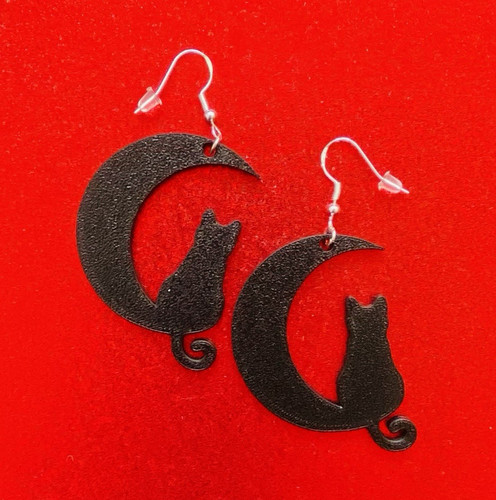 Black cat crescent - crescent, moon