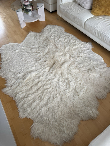 White faux fur animal - faux,