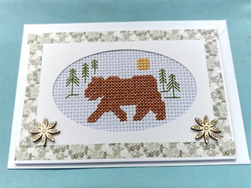 Handmade cross stitch card - handmade,