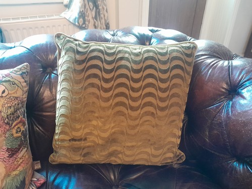 Pair olive green velvet - of,