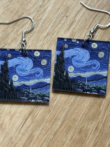 Van gogh starry night earrings - starry,