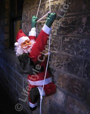 UK STOCK - 90cm 3ft SANTA ON A ROPE LADDER Christmas Decoration SOL90