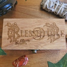 Blessed Be Box Witch Crystal Herb Box Pagan Wiccan Decoration 11.5x5.5x4.5cm