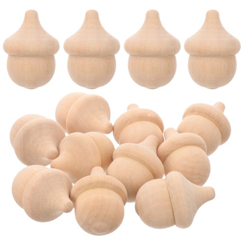20pcs wooden acorn - wooden, decor