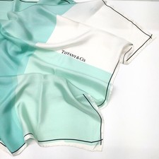 Tiffany Scarf Blue Green White 88cm × 88cm