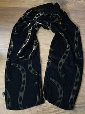Trisha Needham Velvet Scarf Black & Gold Organic - Sold by Liberty - Box 9.5x65”