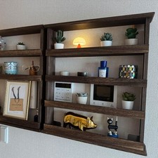 Tiers rustic wood spice rack - 4,