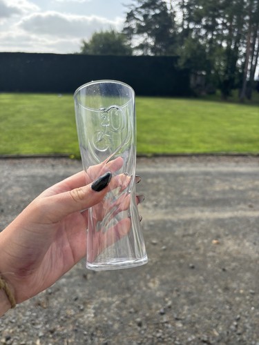 Clear embossed glass pilsner - glass,