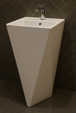 Floor Standing Square Basin 500 mm Designer Washroom Basin Hand Pedestal Basin